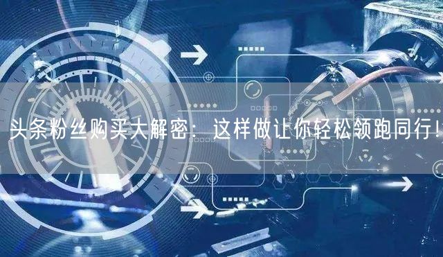 头条粉丝购买大解密:这样做让你轻松领跑同行!