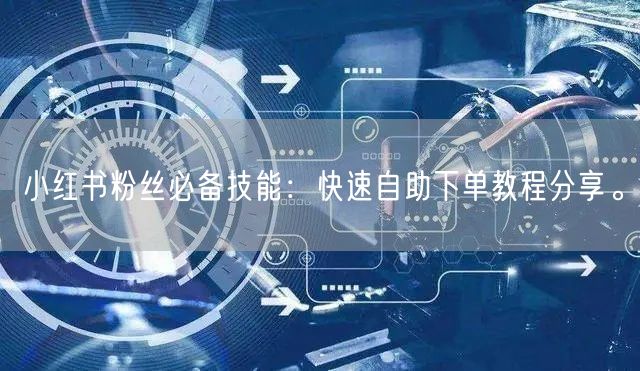 小红书粉丝必备技能:快速自助下单教程分享。