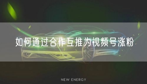 如何通过合作互推为视频号涨粉