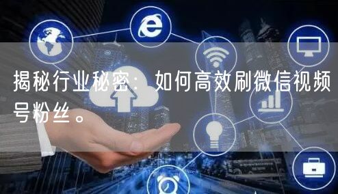 揭秘行业秘密:如何高效刷微信视频号粉丝。